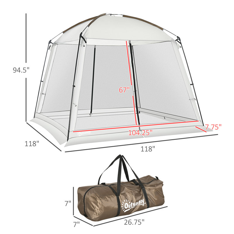Tente avec sac de transport, H 94,5 po x l 118 po x P 118 po