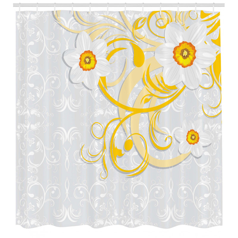 Daffodil Shower Curtain Set + Hooks, 70" H x 69" W