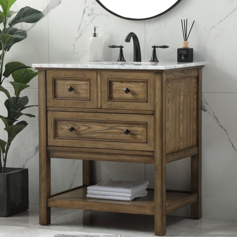 Ensemble de meuble-lavabo simple 30 po Bonsai, Bois flottant