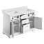 Meuble-lavabo autoportant de 122 cm (48 po) en bois blanc avec lavabo simple et comptoir en pierre reconstituée-33577364