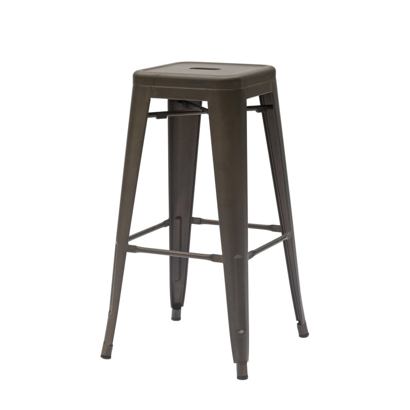Bourg Counter Stool with Metal Frame, Dark Grey