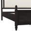 Lit tapissier Mid-Century moderne en bois massif avec tête de lit brun clair-554144176-558803723