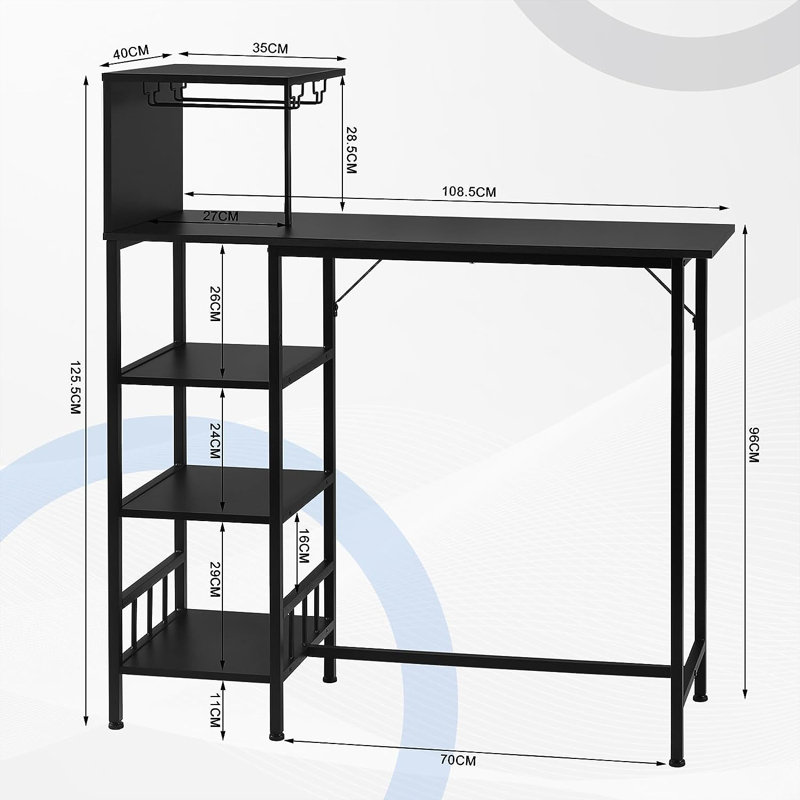 Javor Metal Base Dining Table, Black, Black