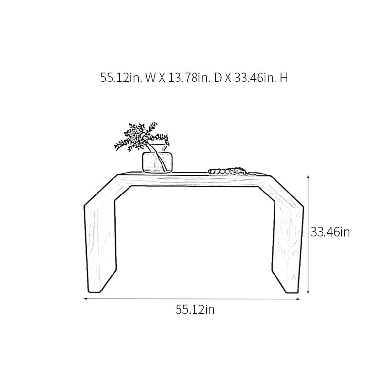 Console campagne rétro, H 33,46 po x l 55,12 po x P 13,78 po