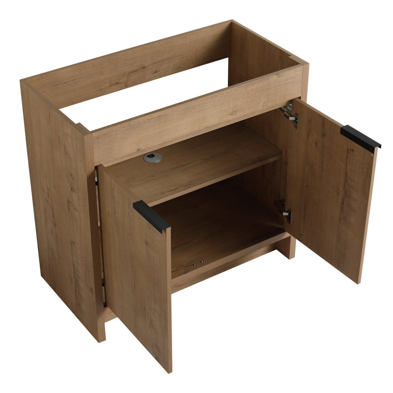 Meuble-lavabo autoportant 36 po et 2 portes d'armoire à fermeture en douceur, seulement meuble-lavabo sans comptoir