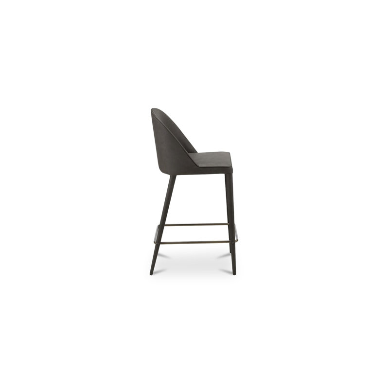 Burton Counter Stool Grey Vegan Leather, Grey