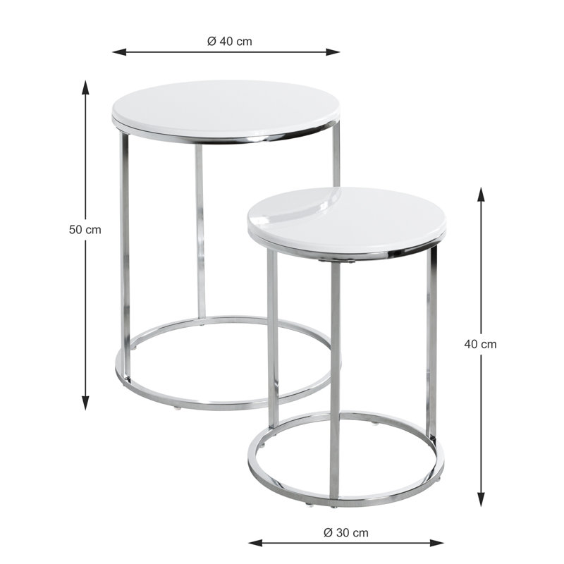 Adelbjrno Frame End Table Set, White