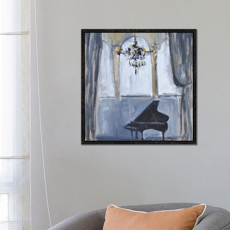 Formal Piano 1 Piece Painting on Canvas, 66.04cm H x 66.04cm W x 3.81cm D, Black Framed
