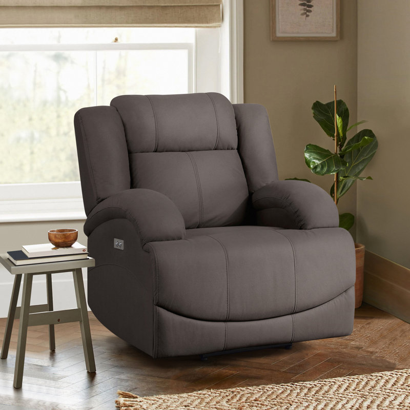 Fauteuil inclinable manuel transitionnel de 36 po Herriman avec revêtement luxueux en microfibre polie, confort réglable à plusieurs positions