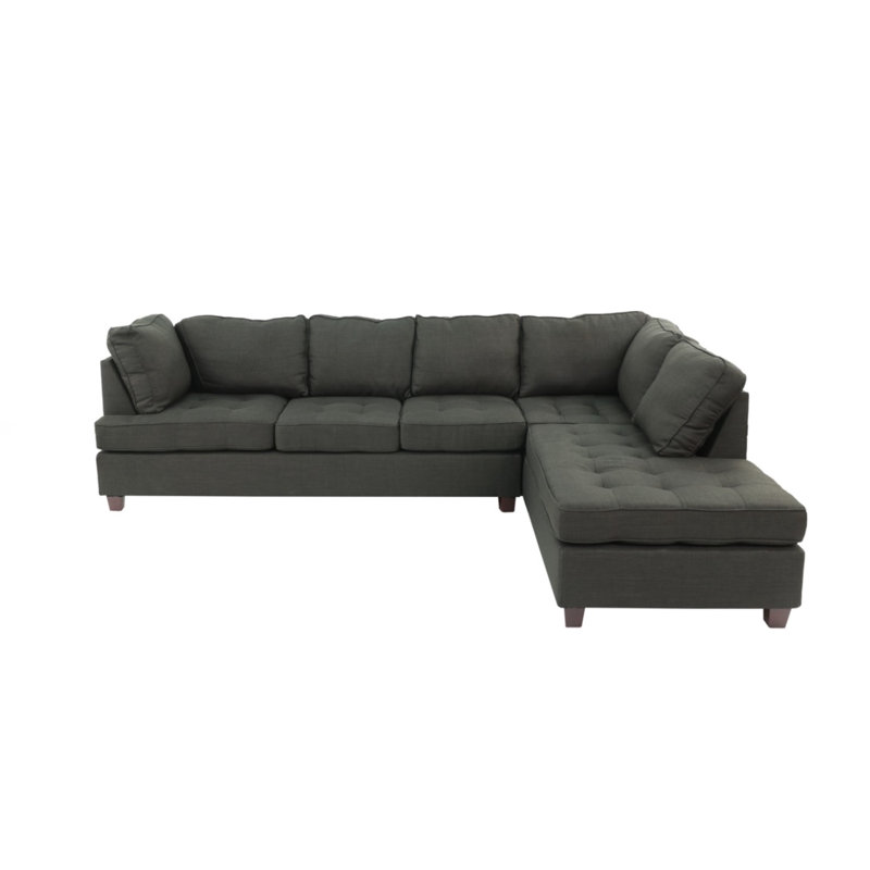 Ensemble modulaire 2 pièces Panella, Tissu cendré noir Dorris