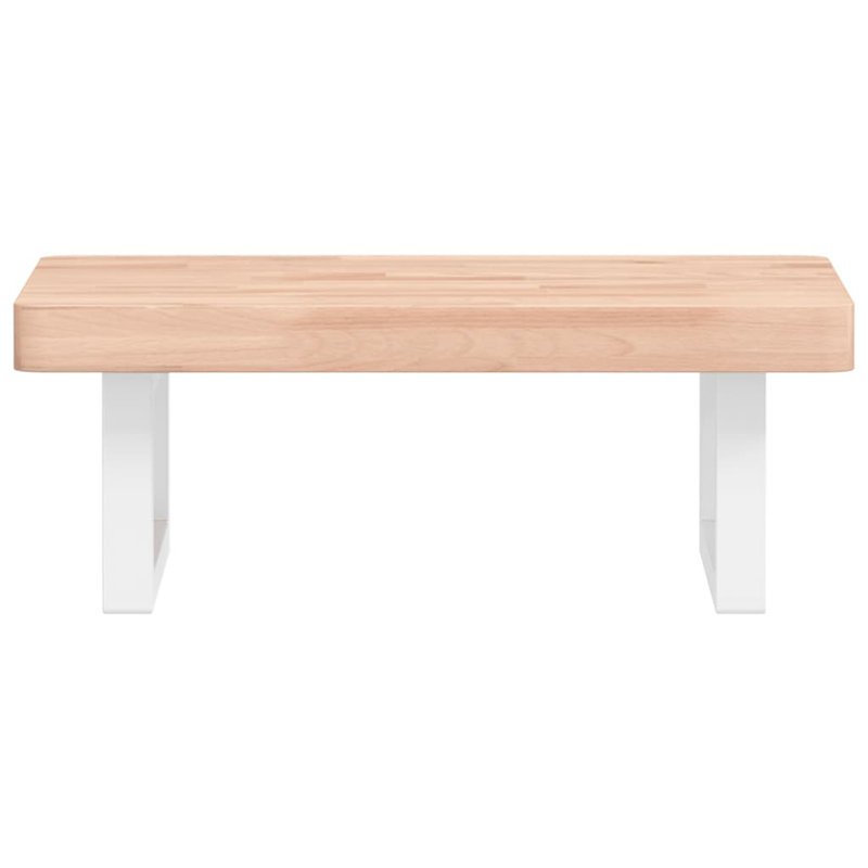 Sabesan 50cm Solid Wood Bathroom Vanity Top, Beech/White