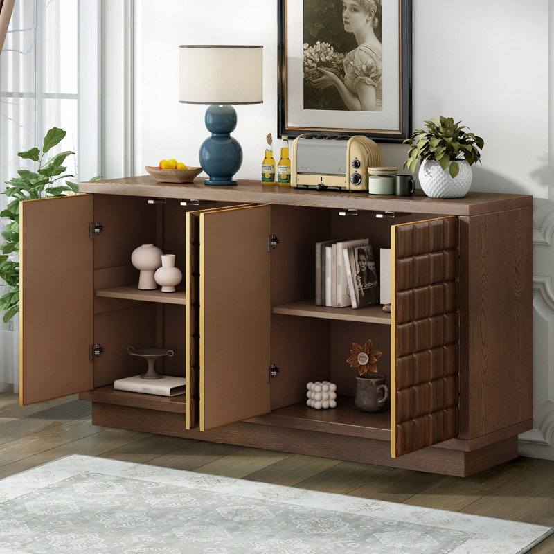 Buffet avec 4 portes Ivison, Brun