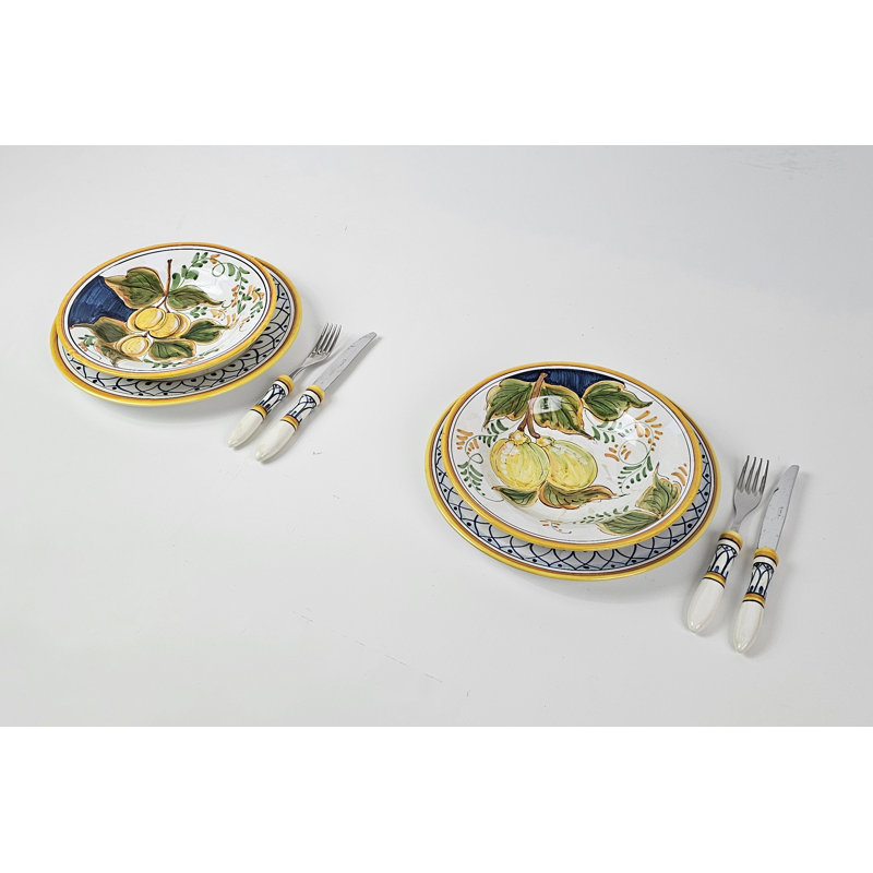 Positano Handmade Ceramic Dinnerware Set - Service for 2