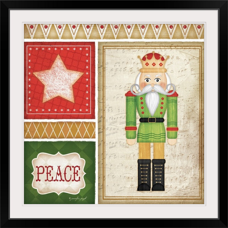 Casse-noisette de Noël «Christmas Art» Nutcracker Peace Square »par Jennifer Pugh, impression, H 24 po x l 24 po, Toile