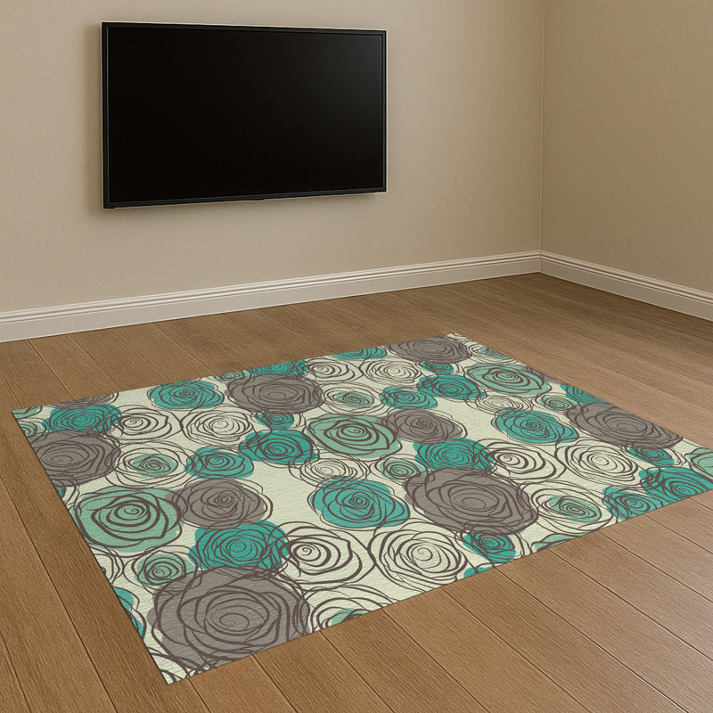 Floral Area Rug, Rectangle 140 x 200 cm