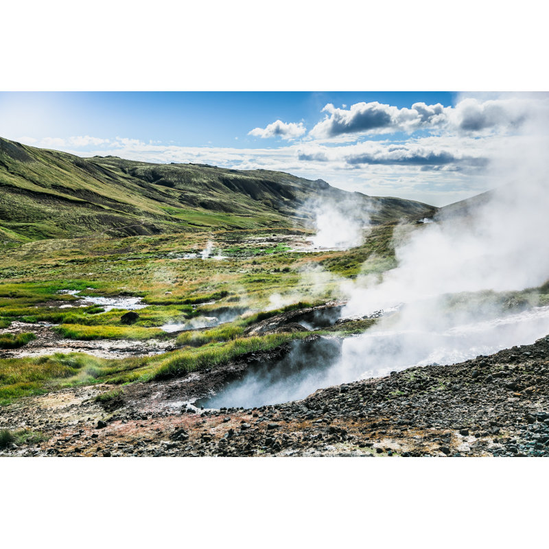Icelandic Steaming Geysers - Wrapped Canvas Print, 20cm H x 30cm W x 3.8cm D
