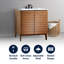 Calandre 36 in. W x 18 in. D x 33 in. H Thin Linear Slat Wood Farmhouse 2-Shelf Bath Vanity Cabinet Only (Sink Basin not Included), Walnut-93805371
