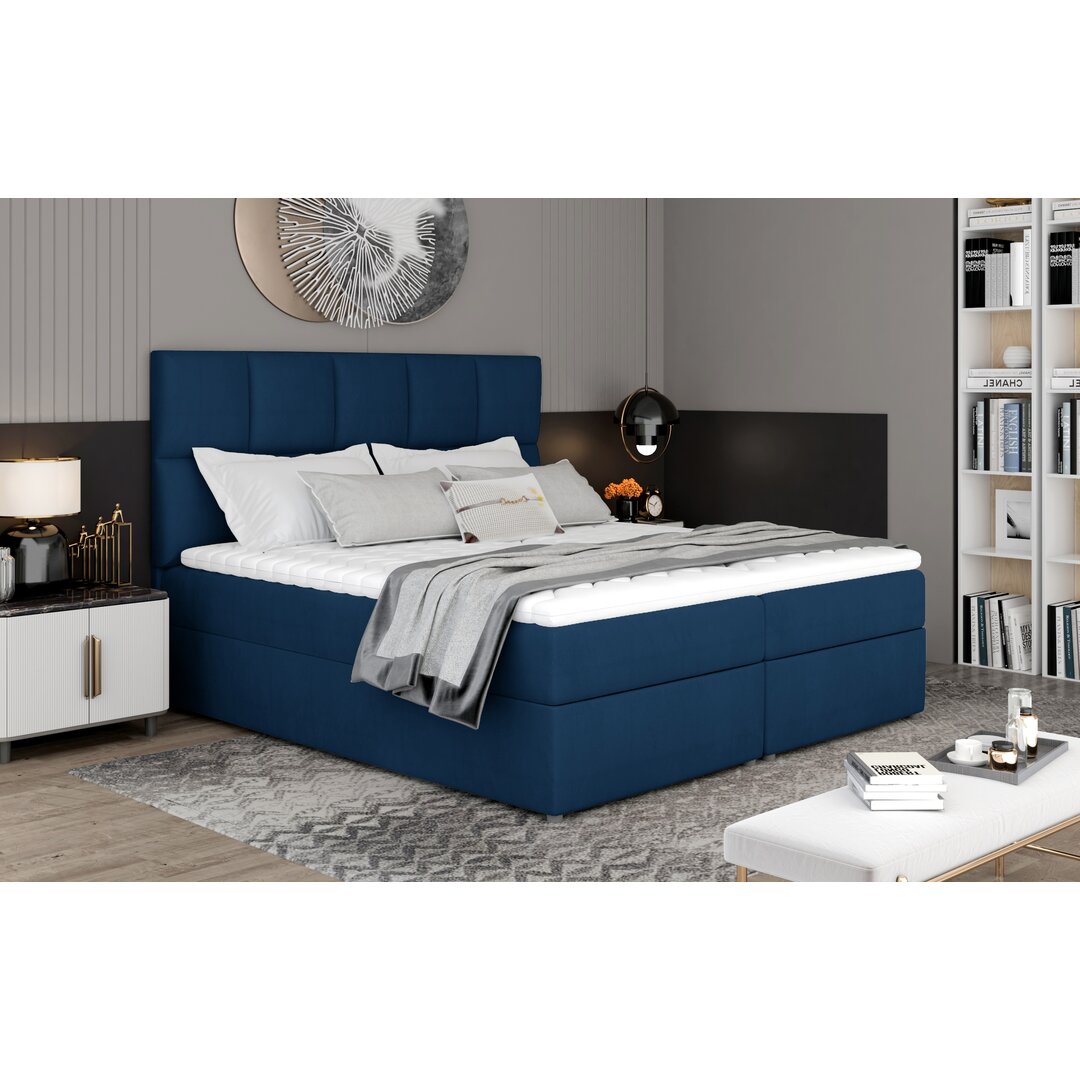 Boxspringbett Gilmour mit Topper und Bettkasten