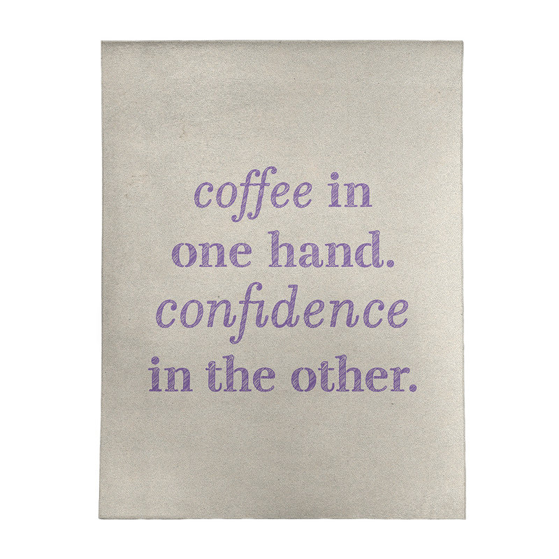 Tapis en poly-chenille à café manuscrit & quote, Rectangle 5 pi x 7 pi