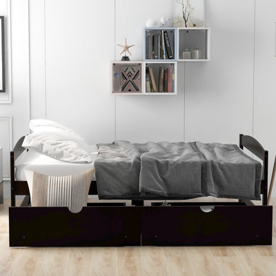 platform bed with two drawers