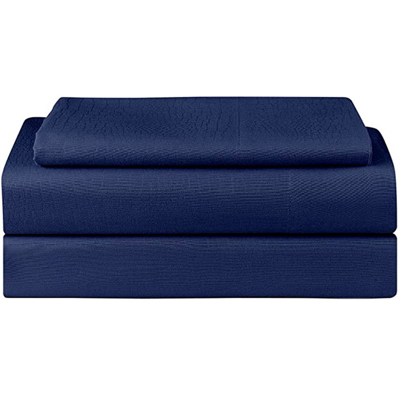 ENSEMBLE DE FEUILLES À SABLE, Bleu marine, Ensemble literie pour lit simple