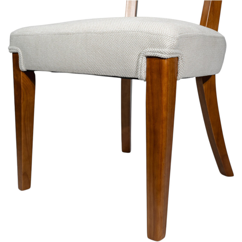 Chaises de salle à manger rembourrées en bois massif Putnam, Beige, Brun