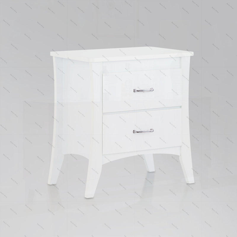 Table de chevet blanche à 2 tiroirs