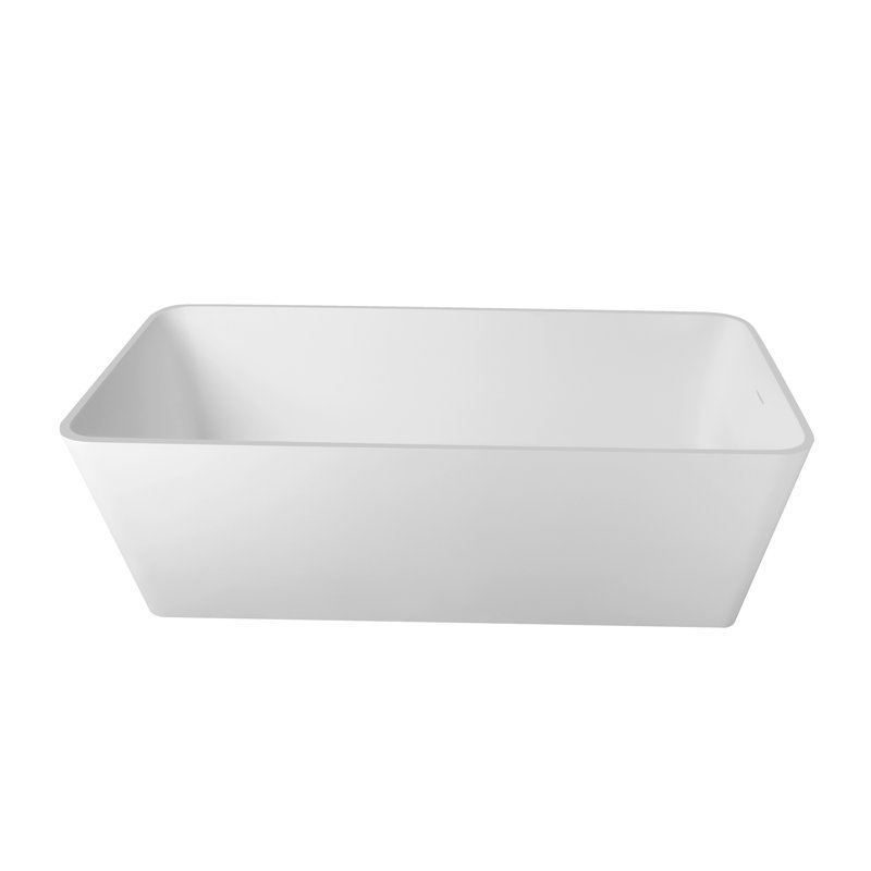 Baignoire de trempage autoportante à surface solide de 67 pouces pour salle de bain