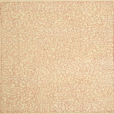 Tapis beige/rouge contemporain