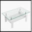 Table basse rectangulaire, plateau en verre trempé avec panneau de fibres à densité moyenne, table moderne pour le salon, verre transparent-132116706-132116705