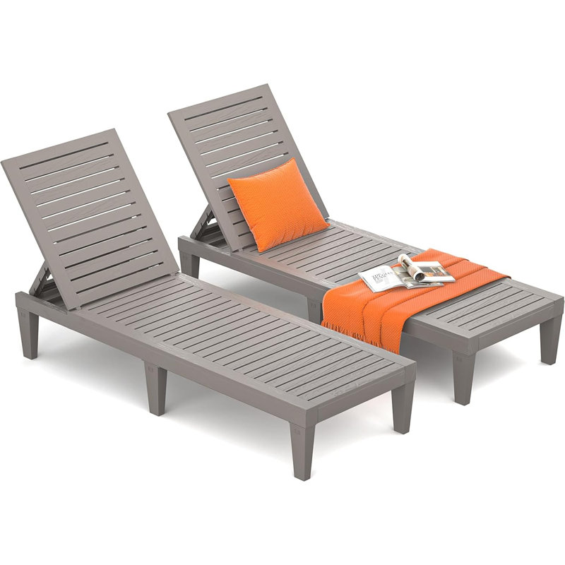 Chaise longue d'extérieur pour 2 personnes, Taupe