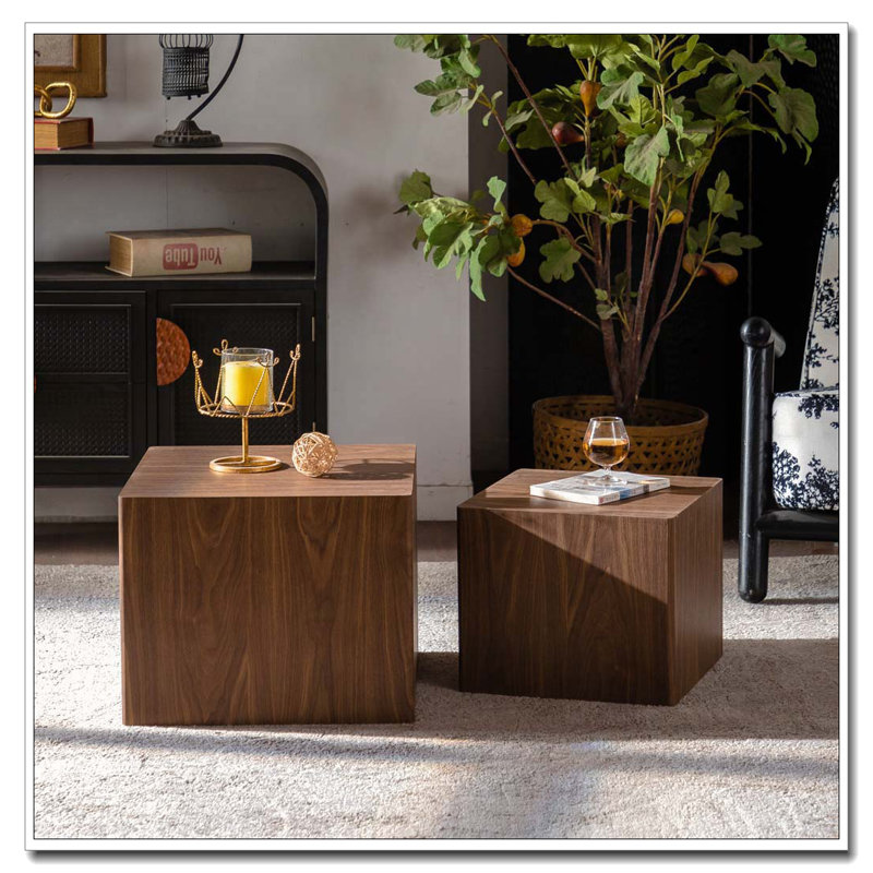 MDF Modern Nesting Coffee Table, Natural Wood