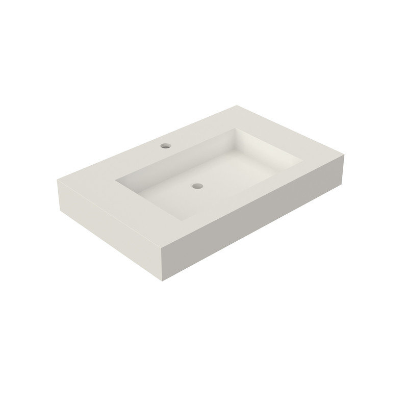 CASAINC Rectangular Wall Mounted Solid Surface Stone Basin Bathroom Sink
