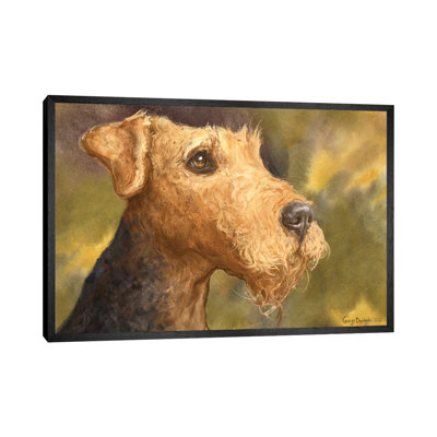 Airedale With Background by George Dyachenko - Painting on Canvas