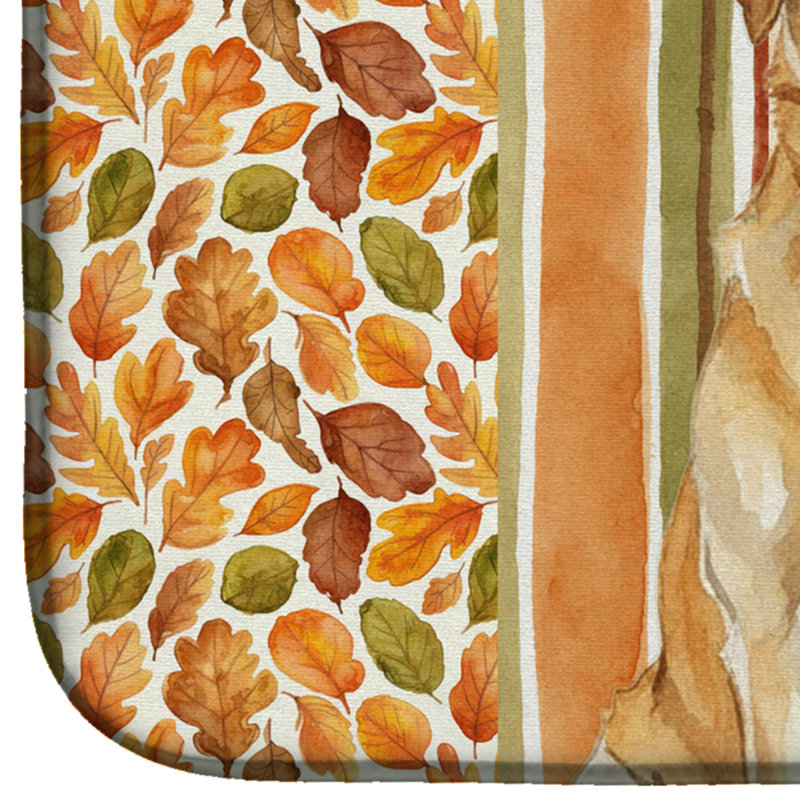 Yellow Labrador Retriever Heirloom Fall Dish Drying Mat