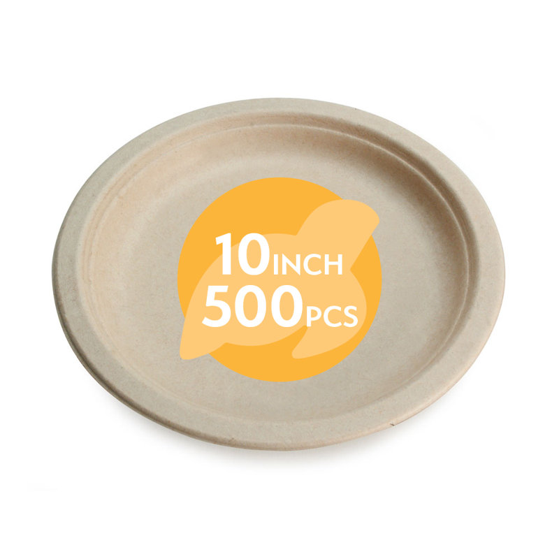 Disposable Bamboo Dinner Plate, 10"