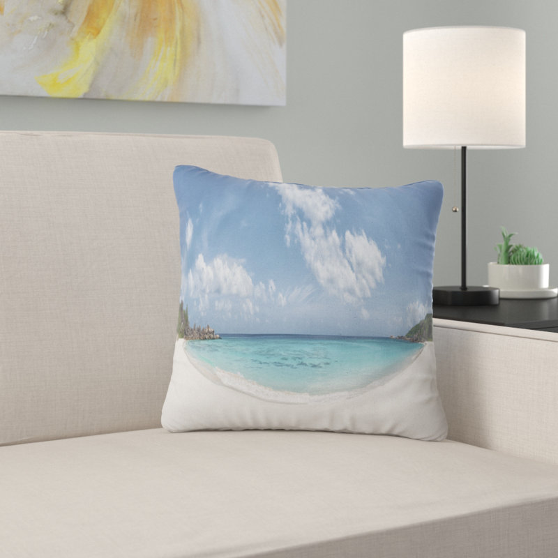 Coussin de plage seascape majestic seychelles, 16 po x 1 po, Coussin décoratif