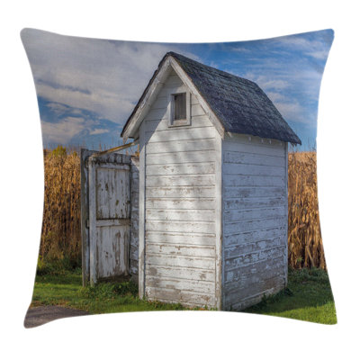 Outhouse Country Cottage Wheat Square Pillow Cover