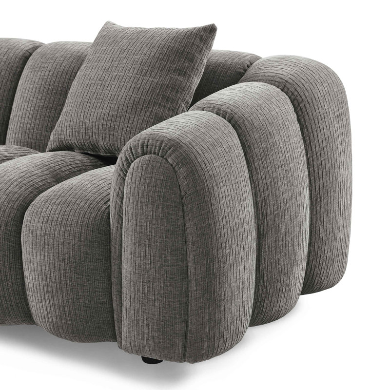 Ollis Minimore Modern Style Modular Free Combination Winnie Sofa Type3, Gray