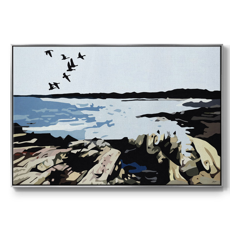 Maine événement - impression sur toile tendue, Toile avec cadre argenté, H 37 po x l 25 po x P 2 po