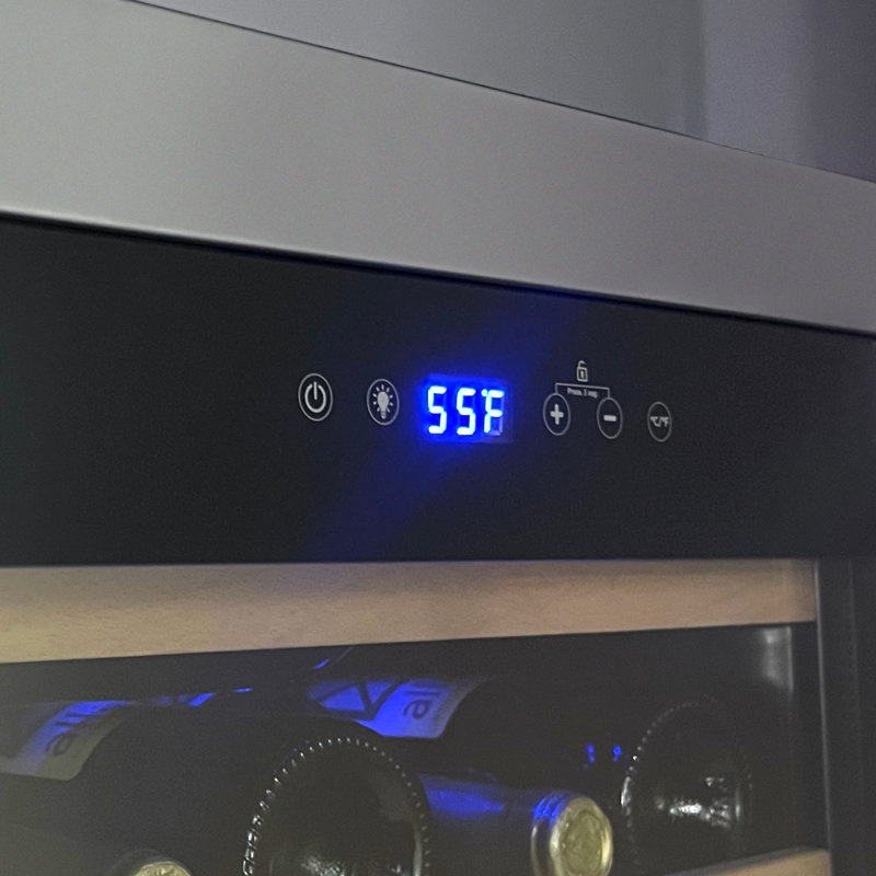 Stainless Steel Dual Zone Freestanding Wine Cooler with LED Lighting