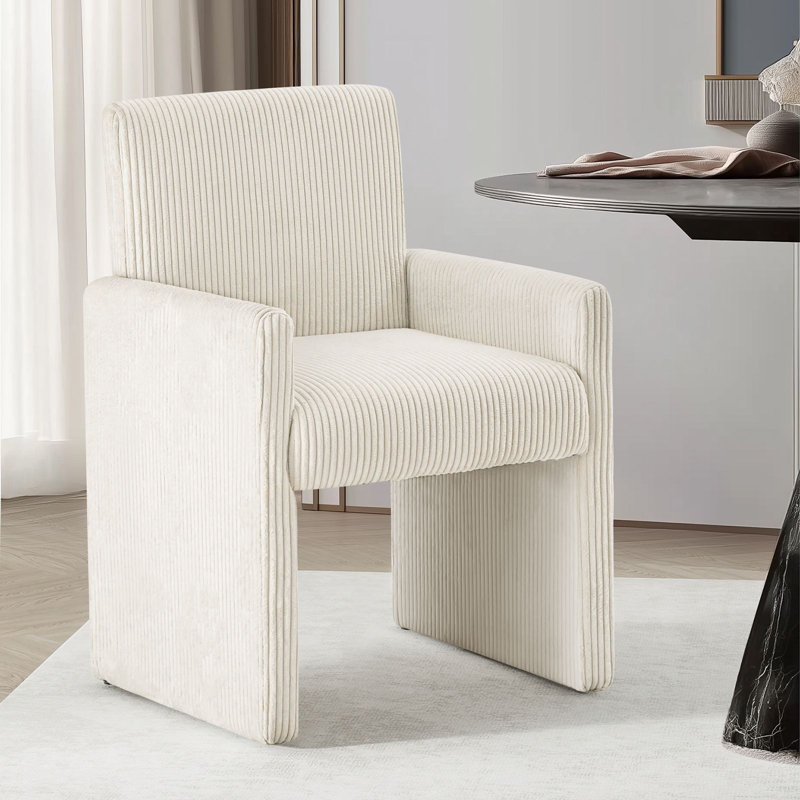 Fauteuil de salle à manger rembourré, Beige