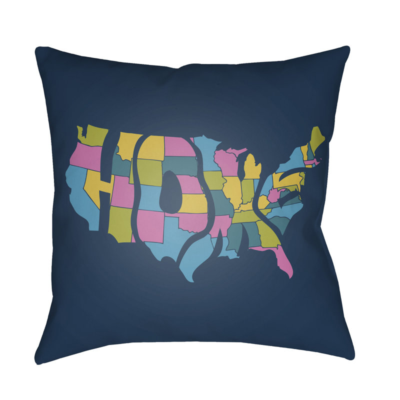 Lolita Home Square Throw Pillow, Fuchsia/Aqua