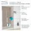 Porte de douche à charnière avec verre transparent l 47,5 po x H 76 po Transolide Elizabeth-106675101