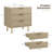 Smart Nightstand With Faux Marble Top, Charging Station, Voice-controlled Led Light And 2 Drawers-1464216285
