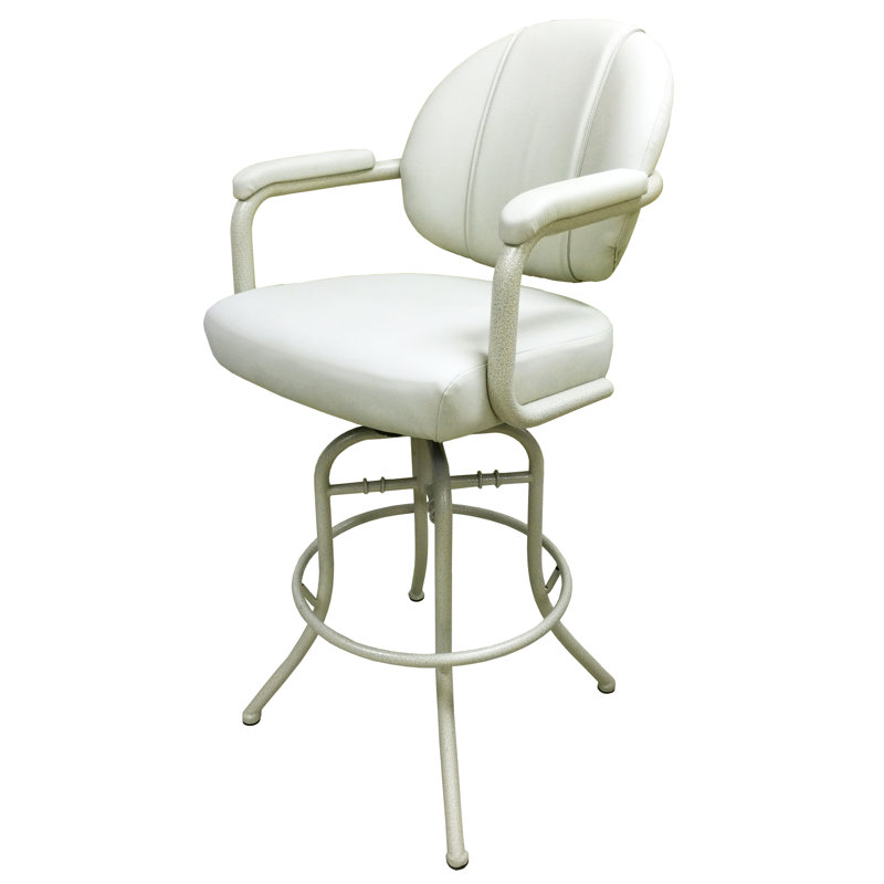 Tabouret de bar et de comptoir pivotant Zyair, Beige, Blanc, Tabouret de comptoir (assise de 26 po de hauteur)