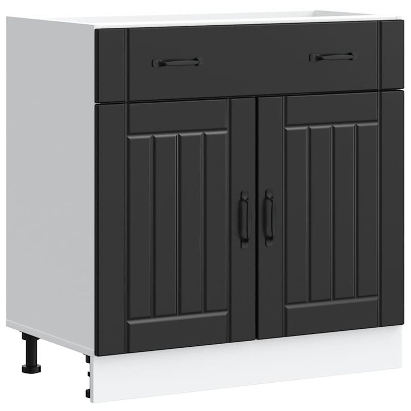 Kitchen Base Cabinet Lucca Engineered Wood, Black