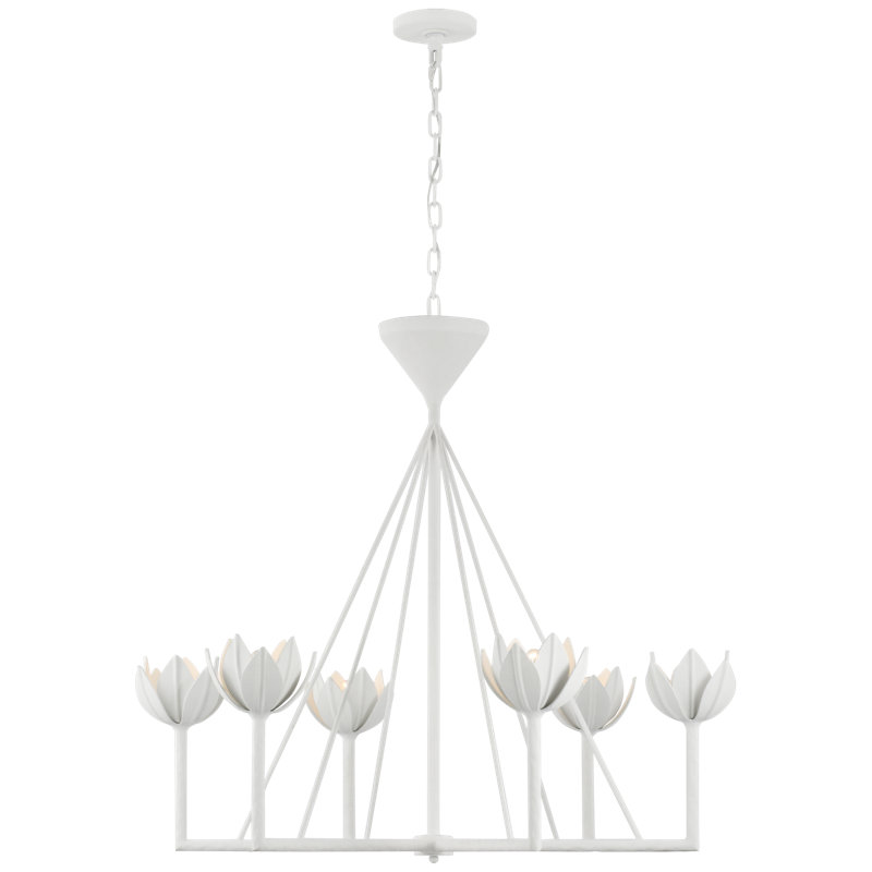 Alberto 6 - Light Chandelier, 34.75" H x 38.75" W x 35.25" D, Plaster White