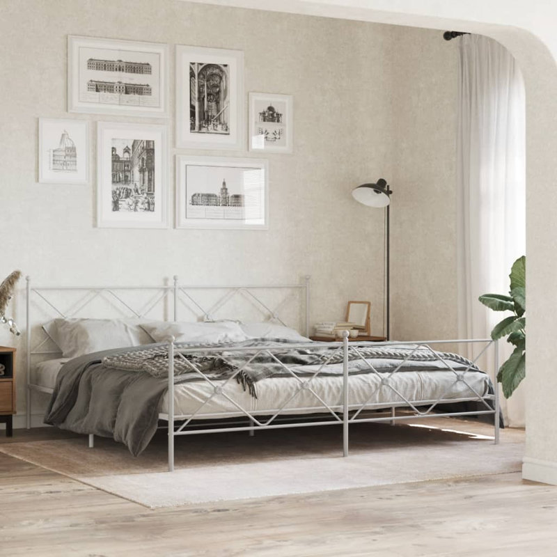Anzor Metal Headboard, Emperor - 200 x 200 cm, White