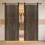 Porte de grange coulissante en panneau de fibres à densité moyenne noyer 2 panneaux 18 pouces x 80 po 3/4 po 18 pièces-136913687-136913764-136913805
